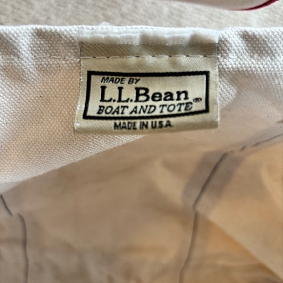 🎈Vintage LL Bean Red and White Canvas Boat and Tote Bag​​​ - Picture 8 of 9